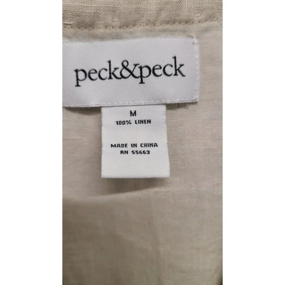 Peck & Peck Linen Tunic Womens Size Medium Sleeveless Embroidered Top - Picture 7 of 8